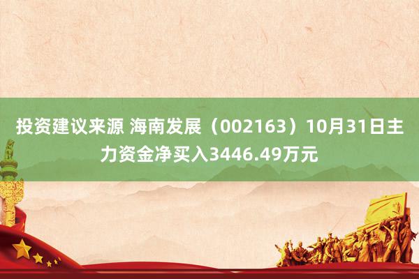 投资建议来源 海南发展（002163）10月31日主力资金净买入3446.49万元