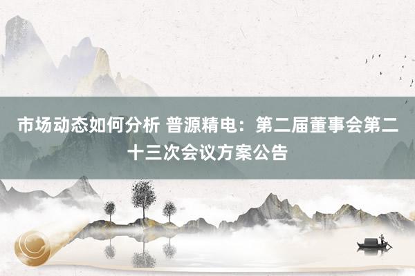 市场动态如何分析 普源精电：第二届董事会第二十三次会议方案公告