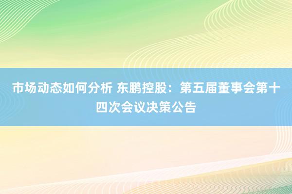 市场动态如何分析 东鹏控股：第五届董事会第十四次会议决策公告