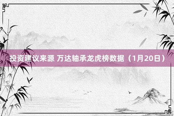 投资建议来源 万达轴承龙虎榜数据（1月20日）