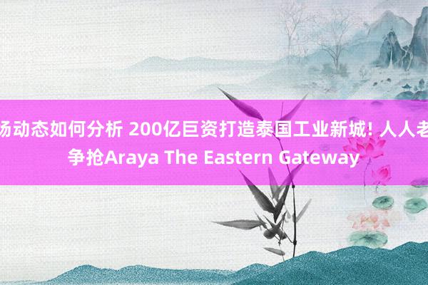 市场动态如何分析 200亿巨资打造泰国工业新城! 人人老本争抢Araya The Eastern Gateway